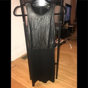 Aritzia black leather mini dress